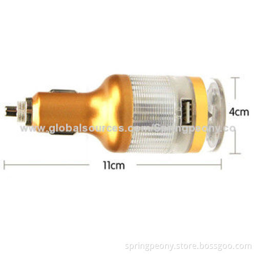 Latest hot sale colorful USB car charger, multifunction
